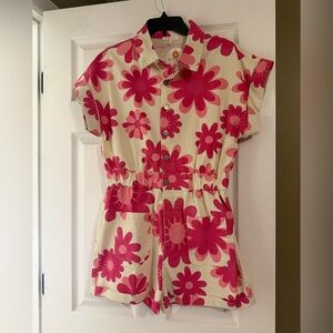 Floral Pink and Cream Jumpsuit